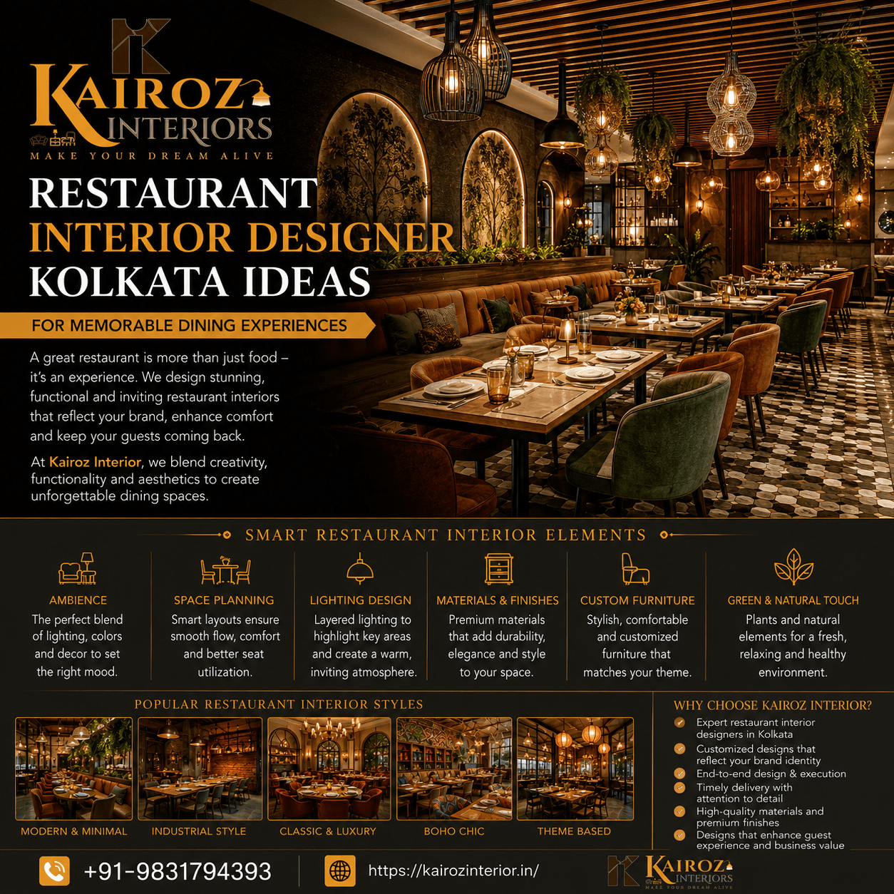Restaurant Interior Designer Kolkata